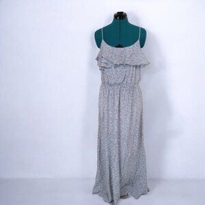 BCBGeneration‎ Zig Zag Black and White Striped Maxi Dress with Ruffled Top - Med